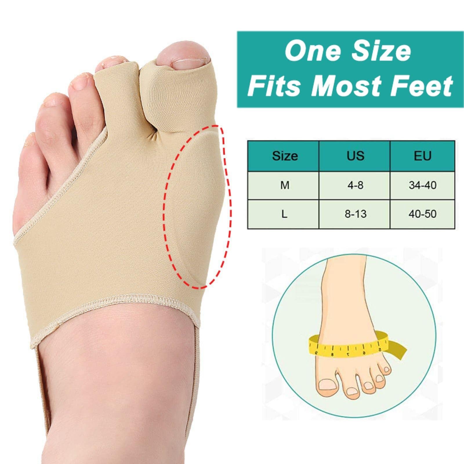 Коректор великого пальця стопи 2 шт./пара Роздільник пальців Захисні накладки, фото №4