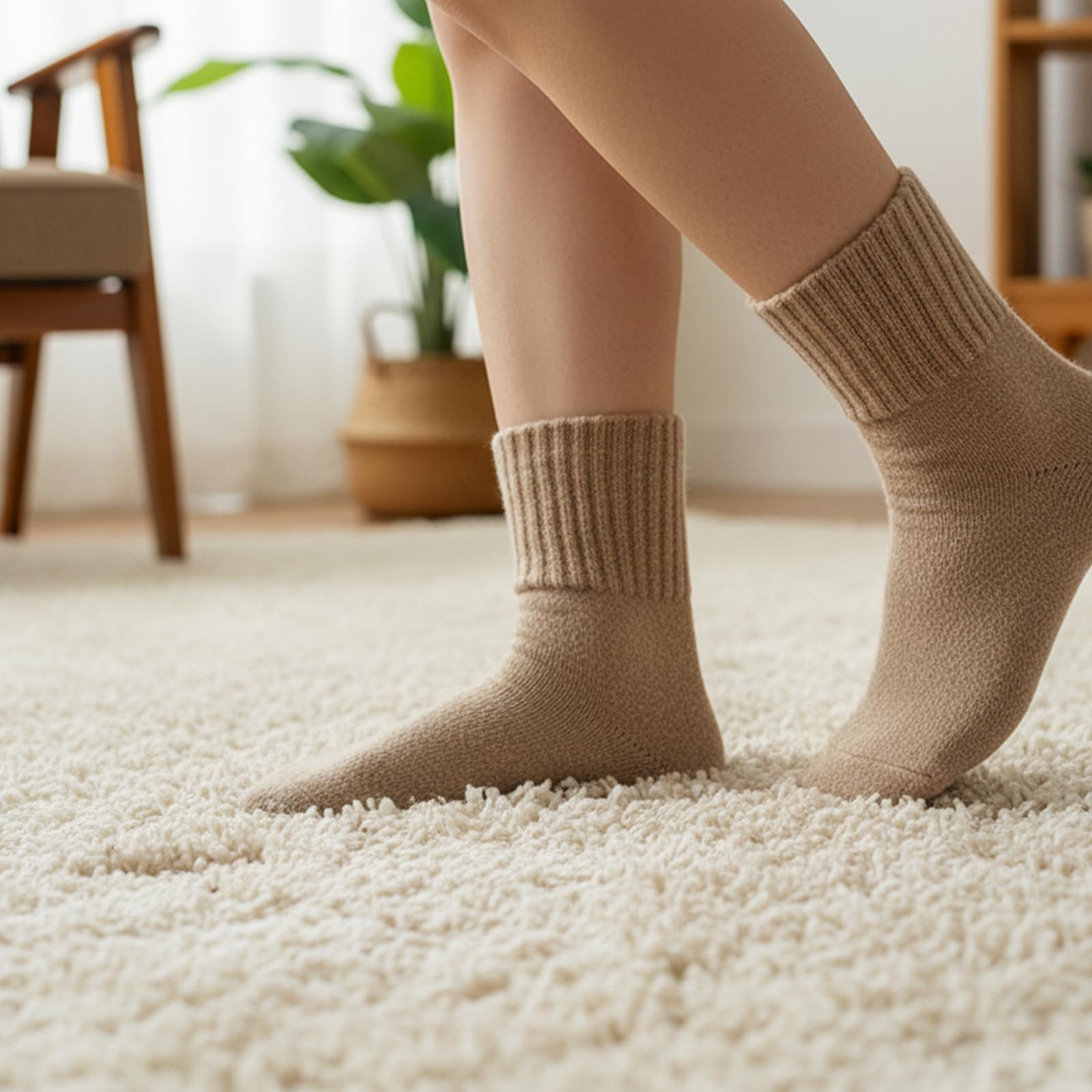 Женские Теплые Носки 5 пар Вязаные зимние носки Мягкие носки для сна 5 цветов Размер 35-41, фото №6