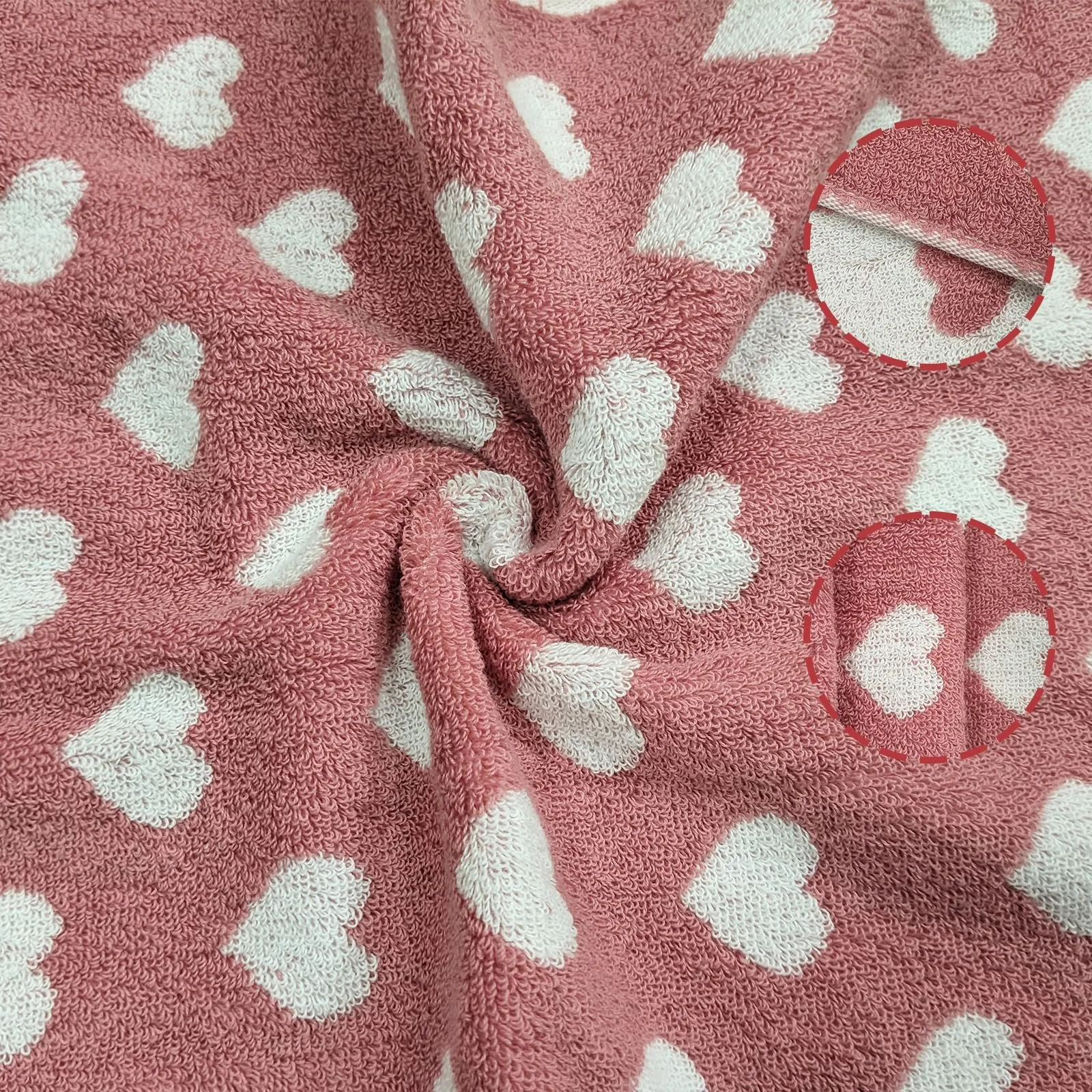 Набір рушників Lacomfy Heart Pattern 100% Cotton 2 шт 33x73 cm Pink, фото №6