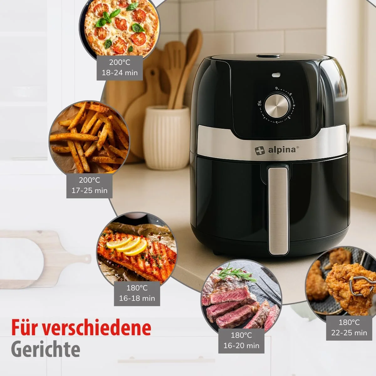 Мультипіч alpina 3.5 л 1400 Вт 80-200 °C Black, фото №5