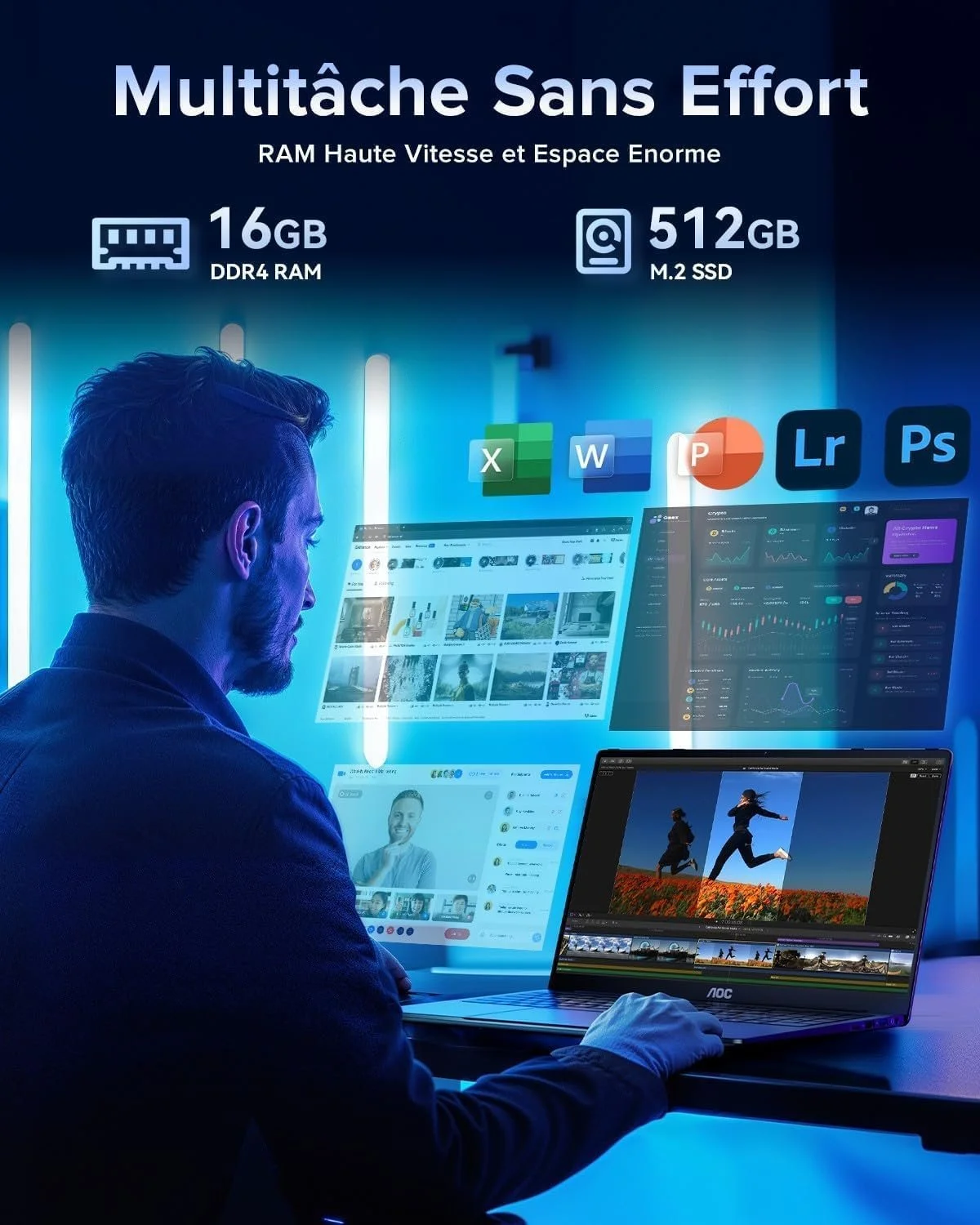 Ноутбук 15.6" AOC AX15 Intel N97 RAM 16GB SSD 512GB Windows 11 Алюминиевый корпус, фото №4