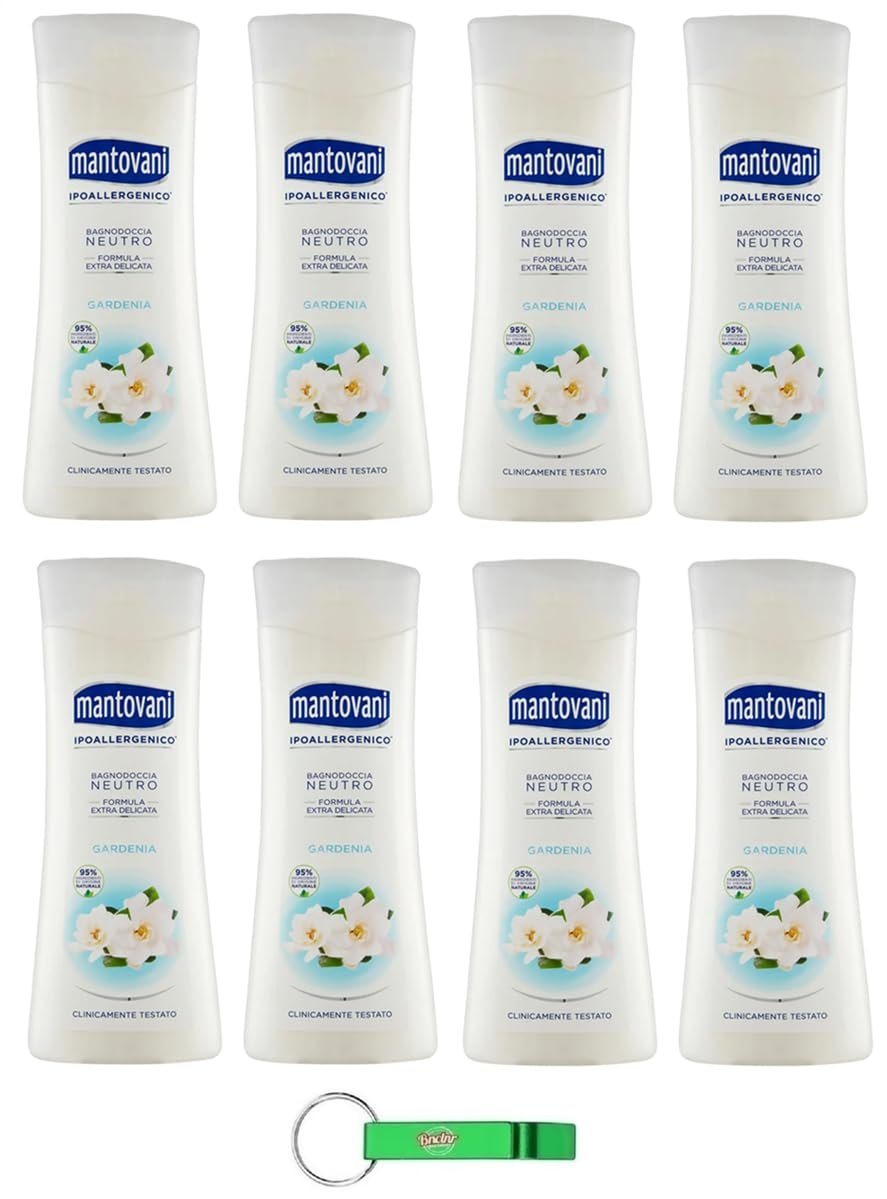 Гель для душу Mantovani Bagnodoccia Neutro Gardenia нейтральний, набір 8 шт. по 400 мл, фото №1