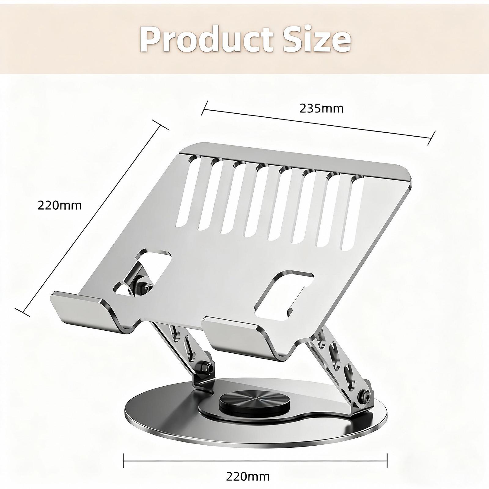 Підставка для ноутбука 3600 Регульована по висоті Металеваз подвійною підтримкою Ергономічна, фото №5