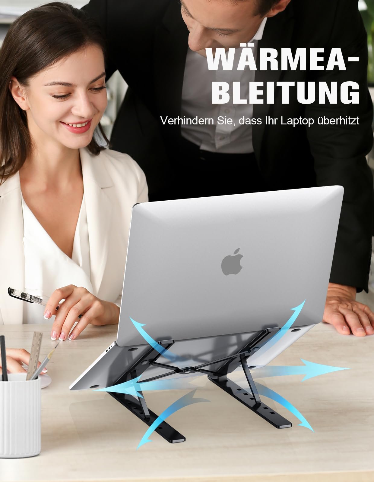 Підставка для ноутбука Babacom, алюмінієва, 9 рівнів регулювання, портативна, регульована по висоті, вентильована, сумісна з MacBook Pro Air, Lenovo, Dell, для ноутбуків 10-15.6 дюймів, планшетів, фото №7