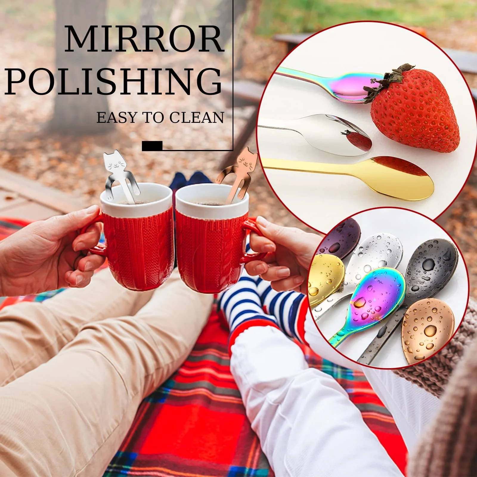 Ложка Кавова Кiт, Міні Ложка з нержавіючої сталі у формі кошеняти для змішування, фото №5