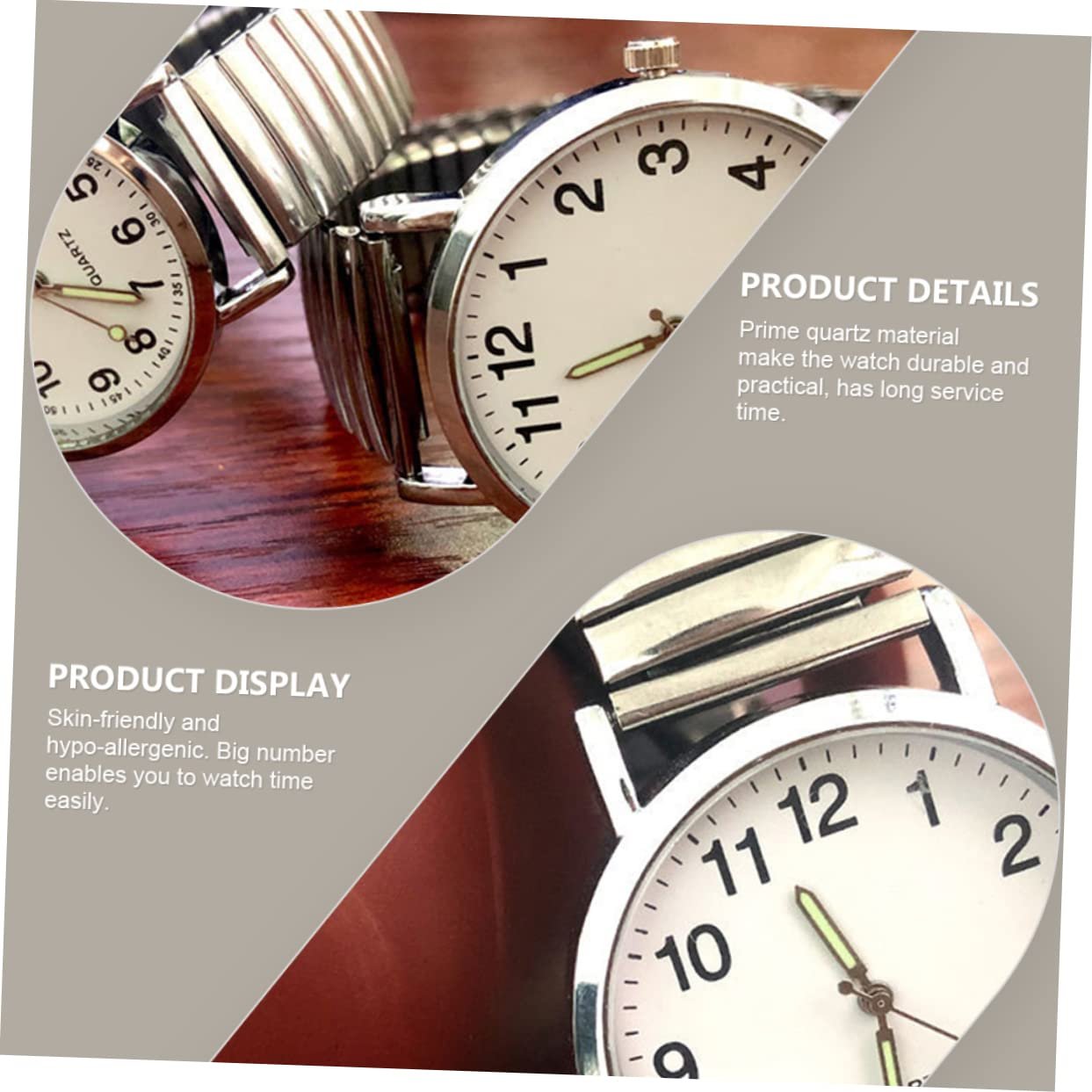 Годинник Кварцовий LIFKOME Жіночий Водонепроникний Великий Розмір Срібний (2 шт. в упаковці), фото №4