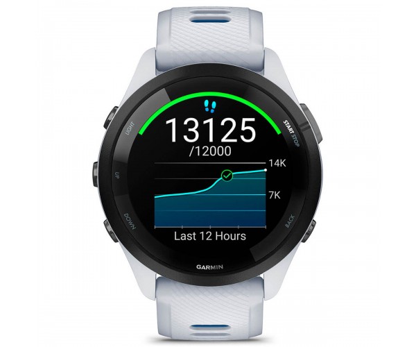 Смарт-годинник Garmin Forerunner 265 Black Bezel with Whitestone Case and Whitestone/Tidal Blue Silicone Band (010-02810-51), фото №5