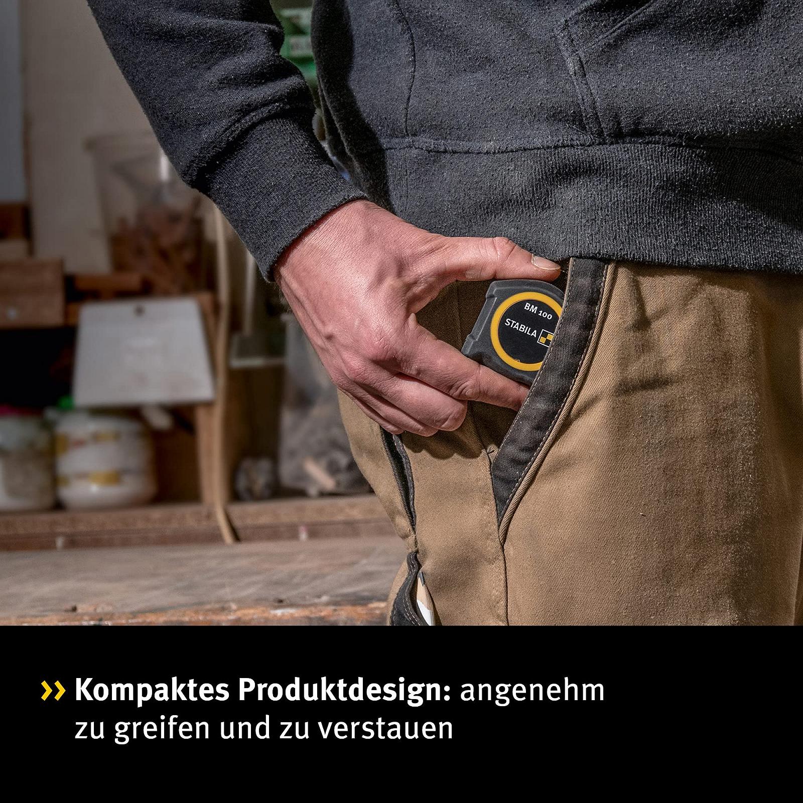 Рулетка STABILA BM 100, 5 м (10 дюймів), з шкалою см/дюйм, ударостійкий корпус ABS, фото №5