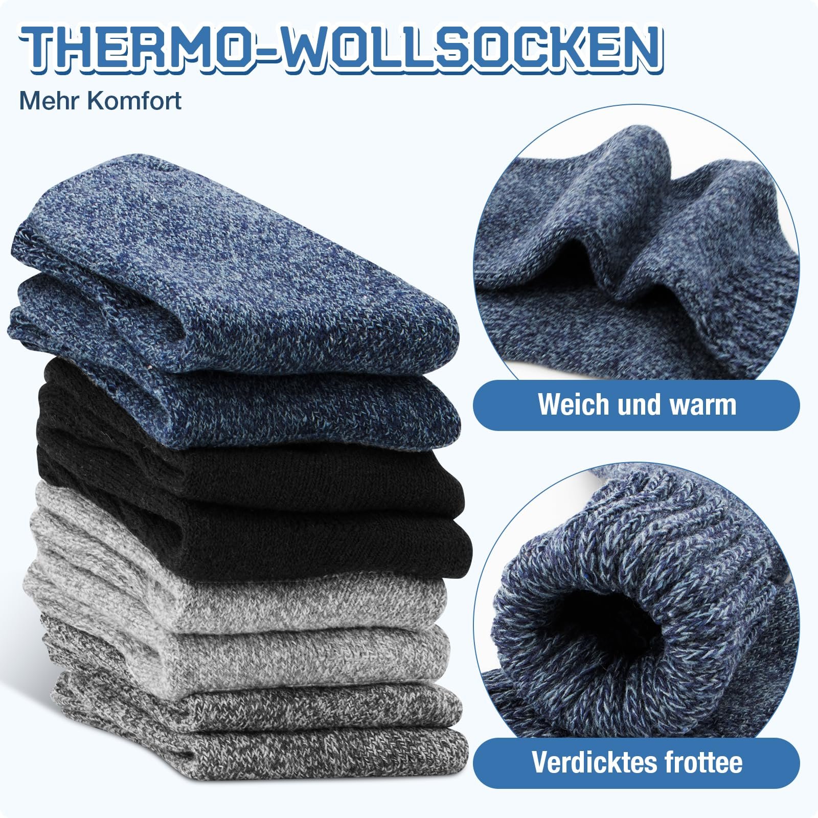 Термоноски Женские 4 пары, 35-39, Теплые Носки, Зимние Женские Носки, Мягкие и Удобные Шерстяные Носки, Толстые Носки, Вязаные Носки, Дышащие, для Дома, Спорта и Работы, фото №4