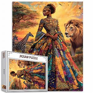 Пазл Tucocoo Africa Black Girl Painting 1000 деталей Tiger 50 х 70 см - Фото 1