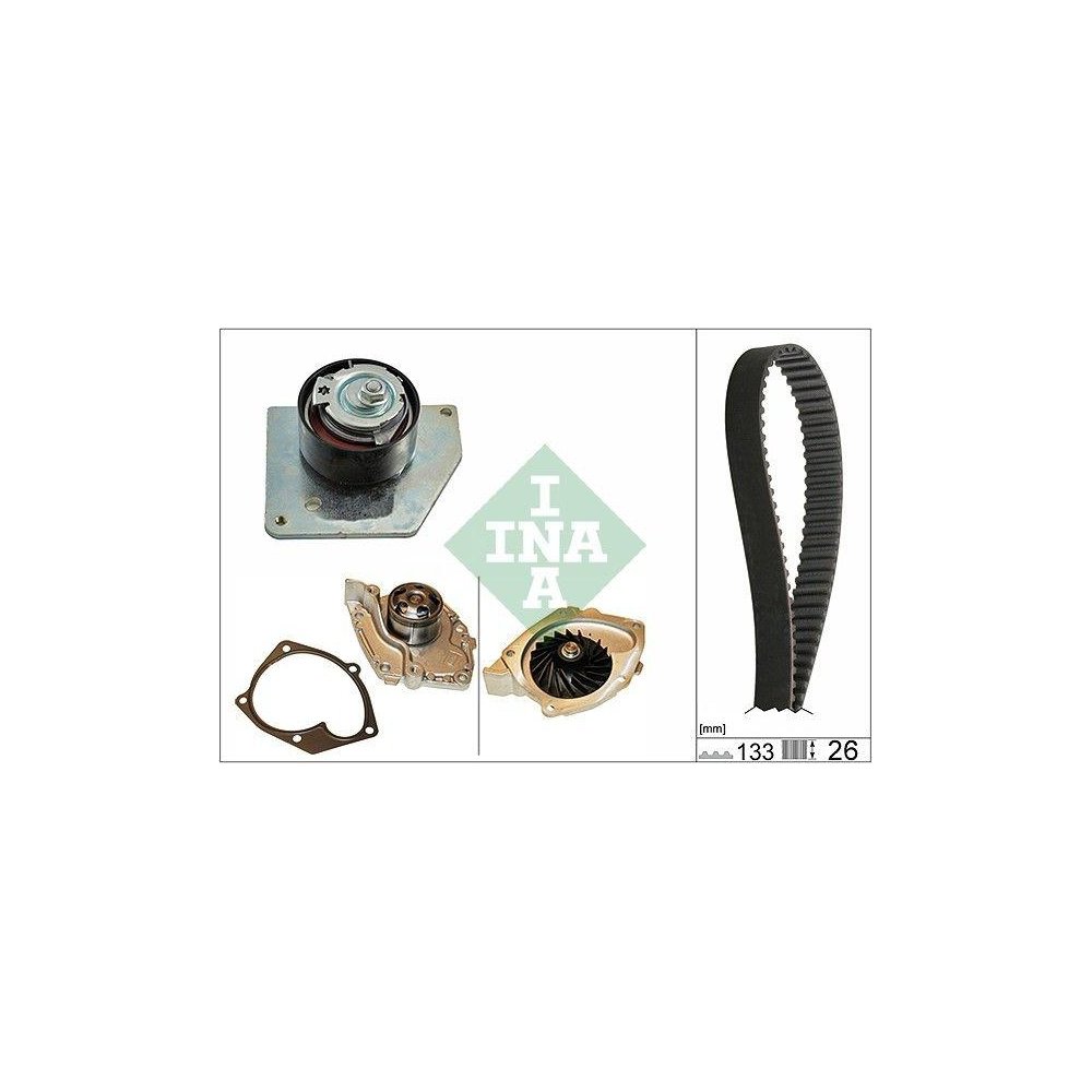 Водяний насос + комплект ременя ГРМ INA 530 0579 30 для RENAULT SUZUKI DACIA, фото №1