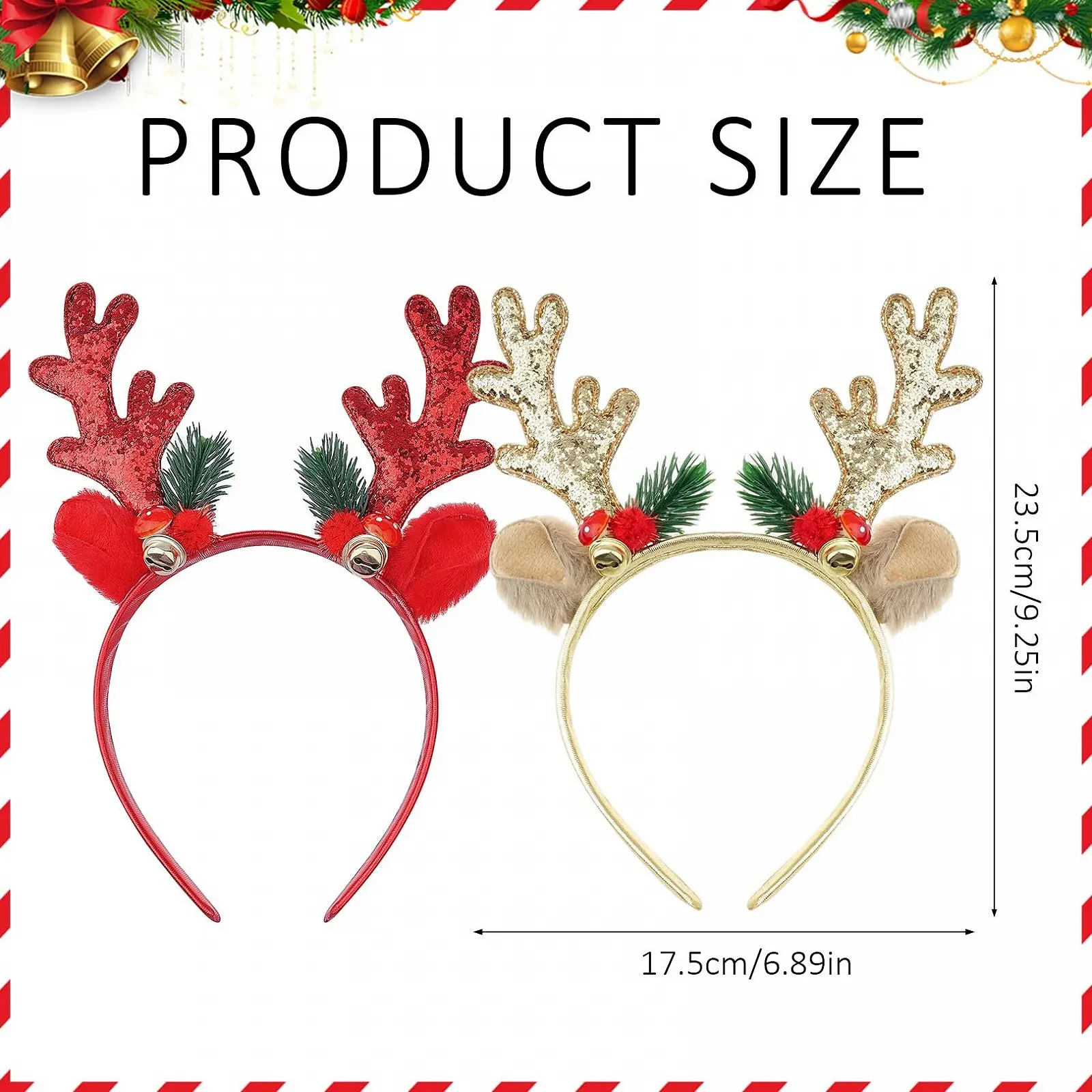 Набір з 2 Різдвяних обручів на голову, фото №2