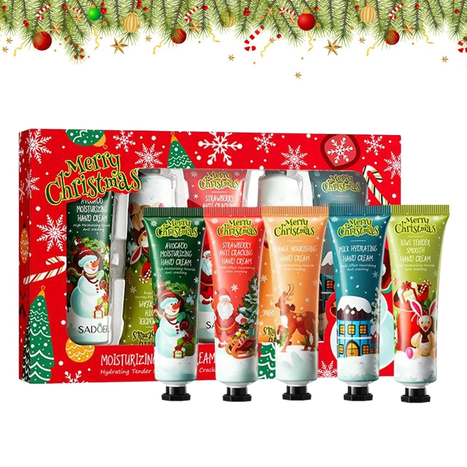 Крем для рук Christmas Набір з 5 кремів для рук Зволожуючий крем для жінок, фото №1