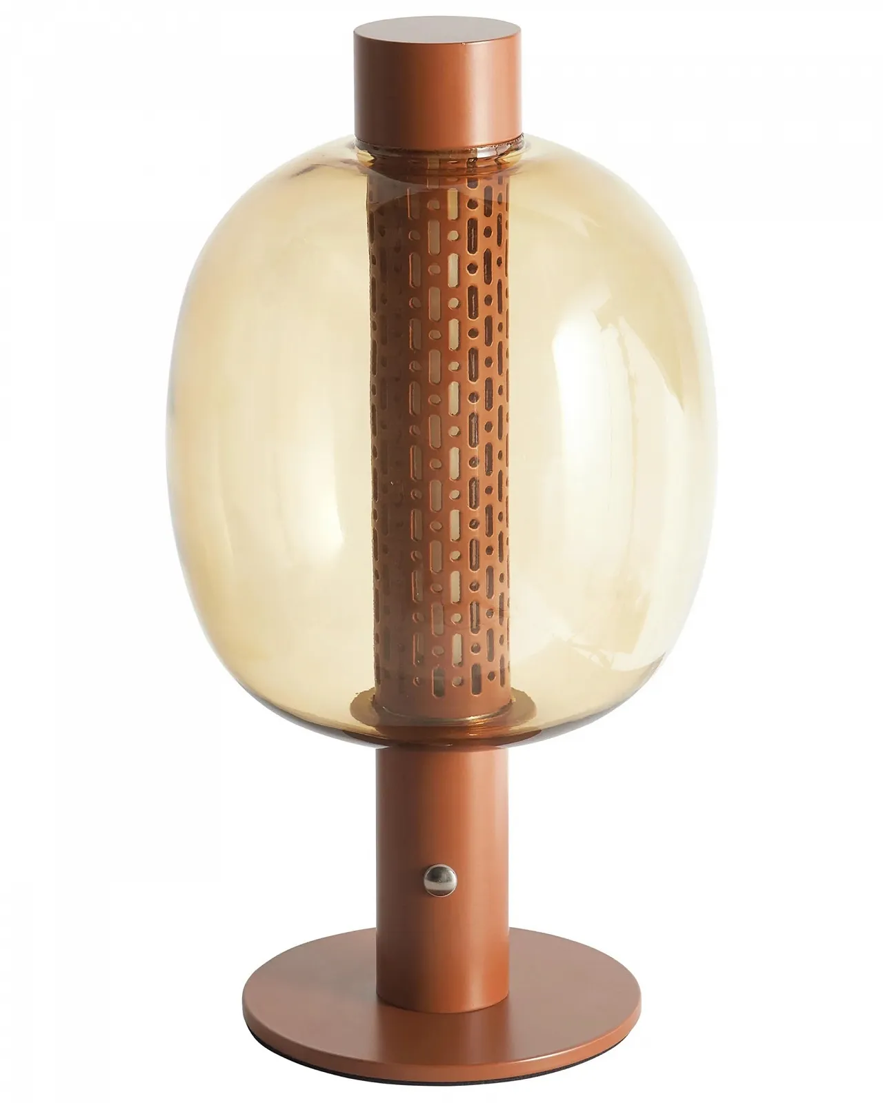 Настільна лампа LED Beliani Pulangi Металева Акумуляторна Бездротова з димером Коричнева, фото №1