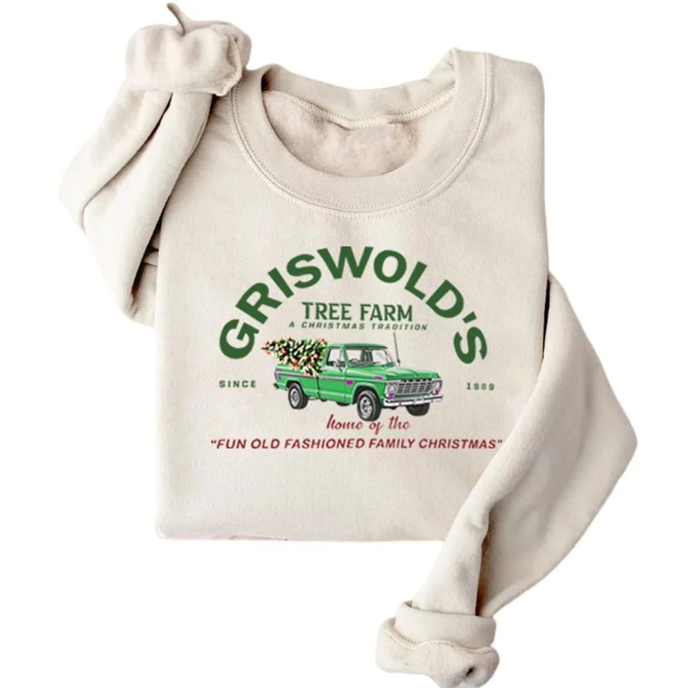 Женский Свитшот MLZHAN Griswold's Tree Farm, Теплый Осенний Зимний Рождественский Семейный Принт, Длинный Рукав, фото №3
