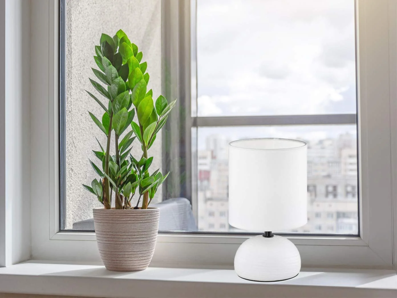 Настільна лампа Reality Leuchten R50351001 керамічна 14 x 14 x 23 см біла, фото №6