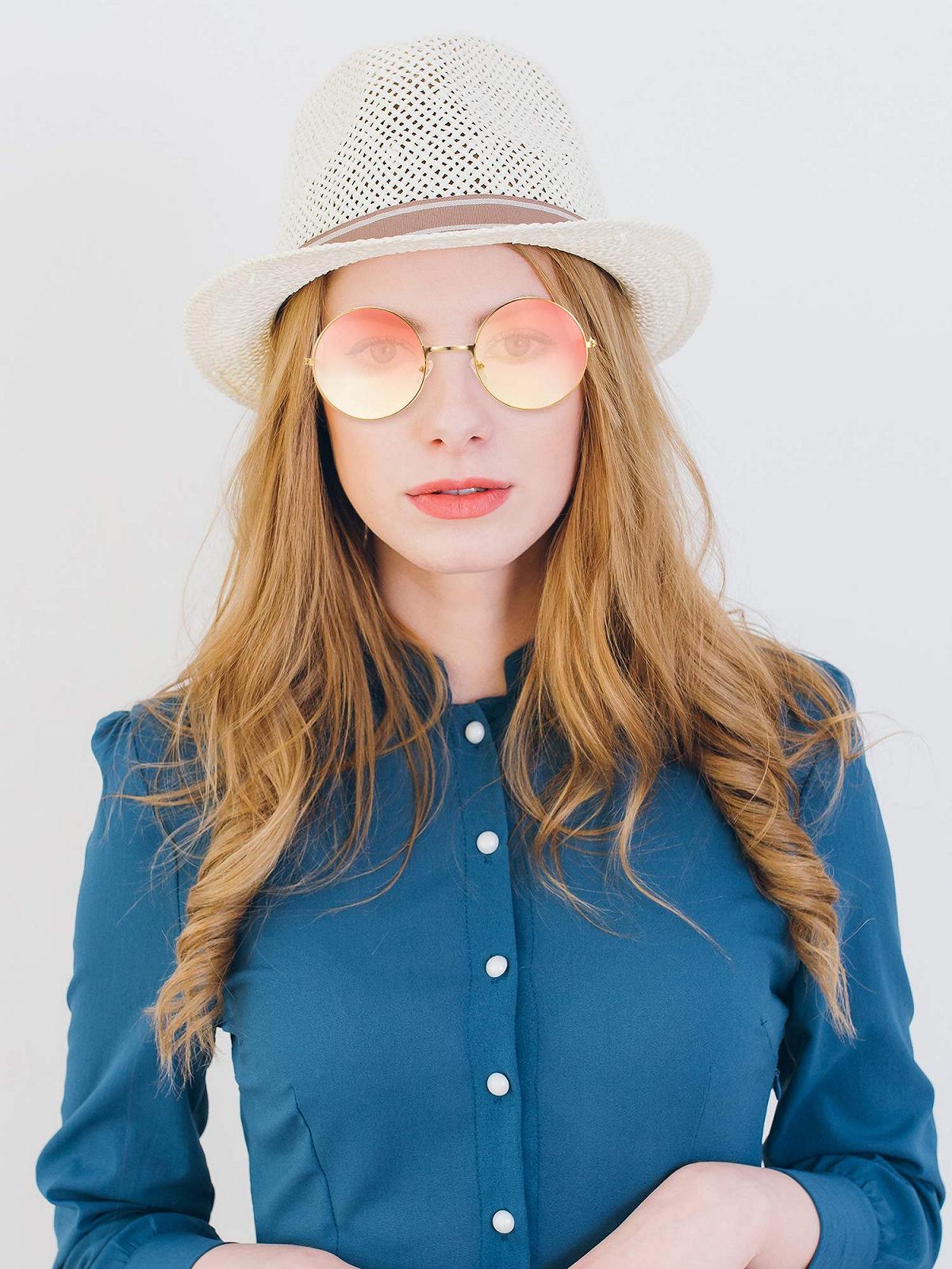 Круглі сонцезахисні окуляри в стилі ретро 60-х для чоловіків та жінок, 12 пар, фото №4