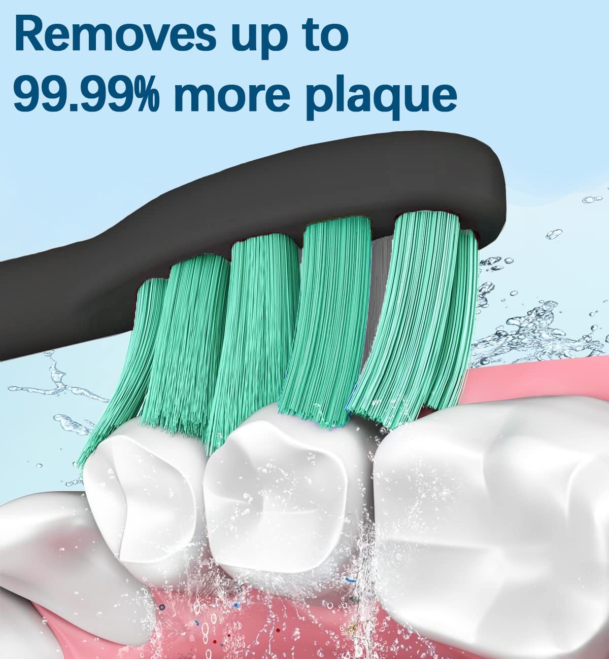 Електрична звукова зубна щітка для дорослих 40 000 VPM з 5 насадками та зарядною станцією 5 режимів, фото №6