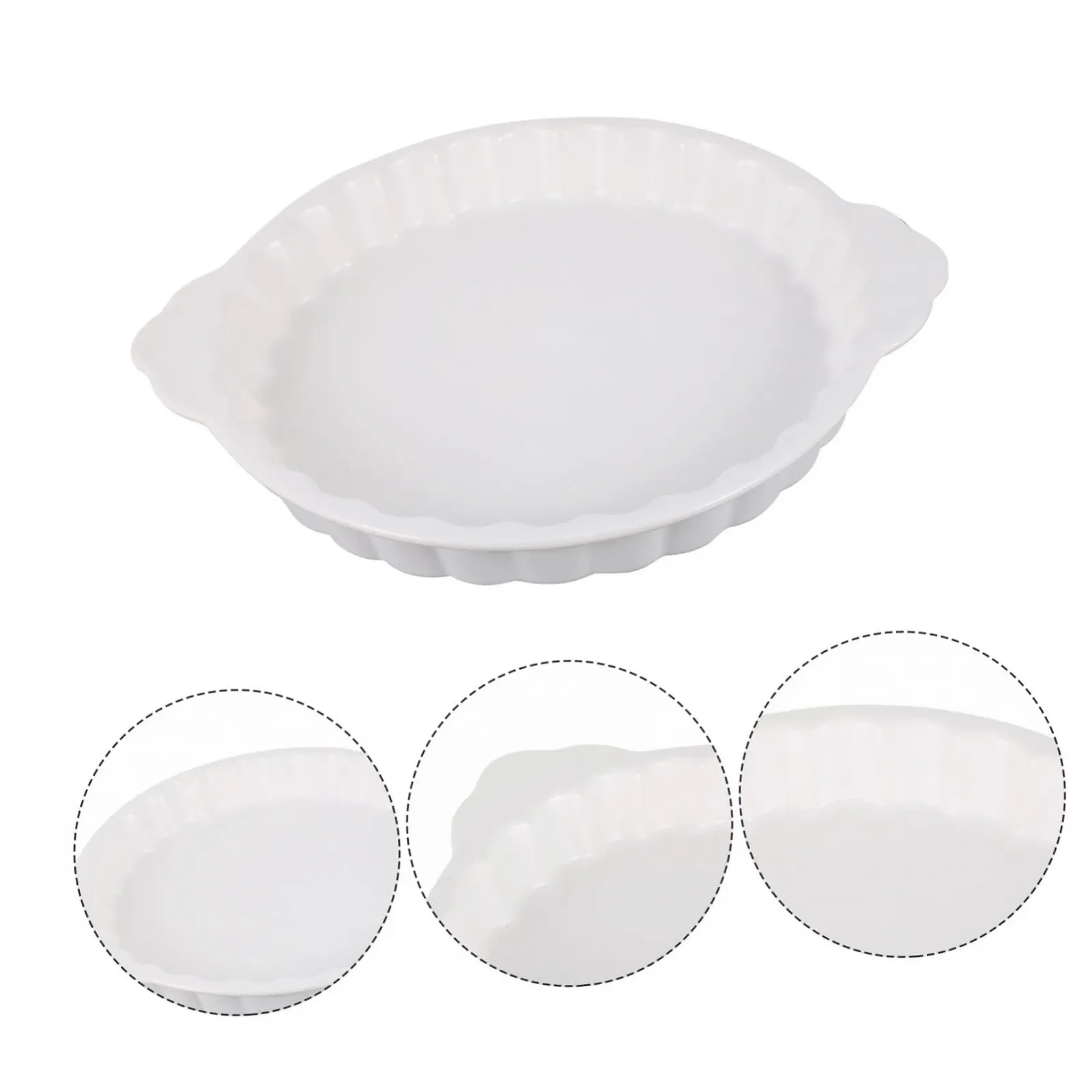 Форма для випікання Керамічна кругла з подвійними ручками глазурована термостійка, фото №5 Форма для випікання Керамічна кругла з подвійними ручками глазурована термостійка, фото №5