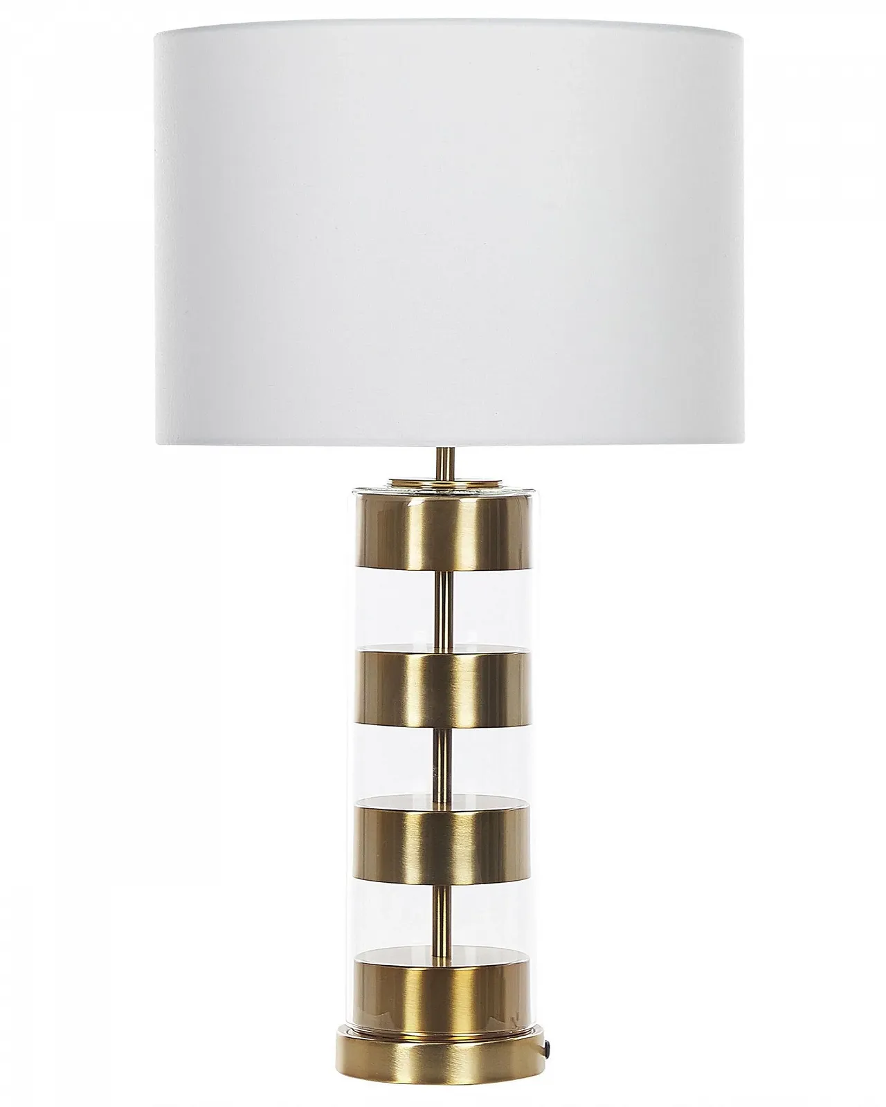 Настільна лампа Beliani Beatton Скло / Метал / Поліестер 77 см Золотиста / Біла, фото №1