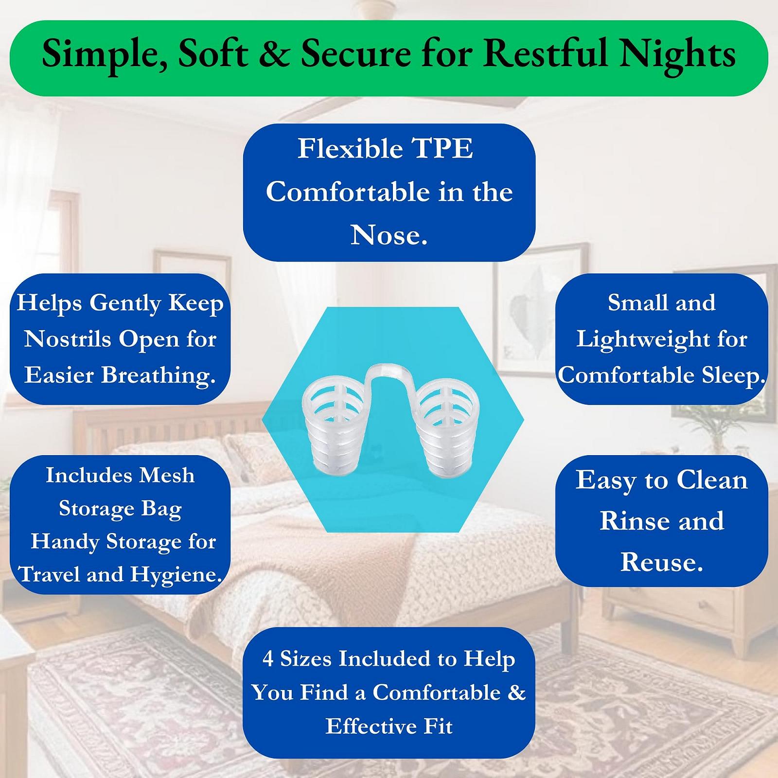 Відкривачки для носа проти хропіння Silicone Mesh 4 розміри з сітчастим мішком для зберігання та інструкціями, фото №2