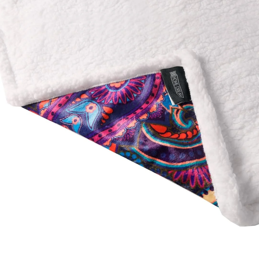 Ковер HOME DREAM Colourful Paisley, покрывало, одеяло для дивана, одеяло шерпа, 150 x 200 см (разноцветный 1), фото №6