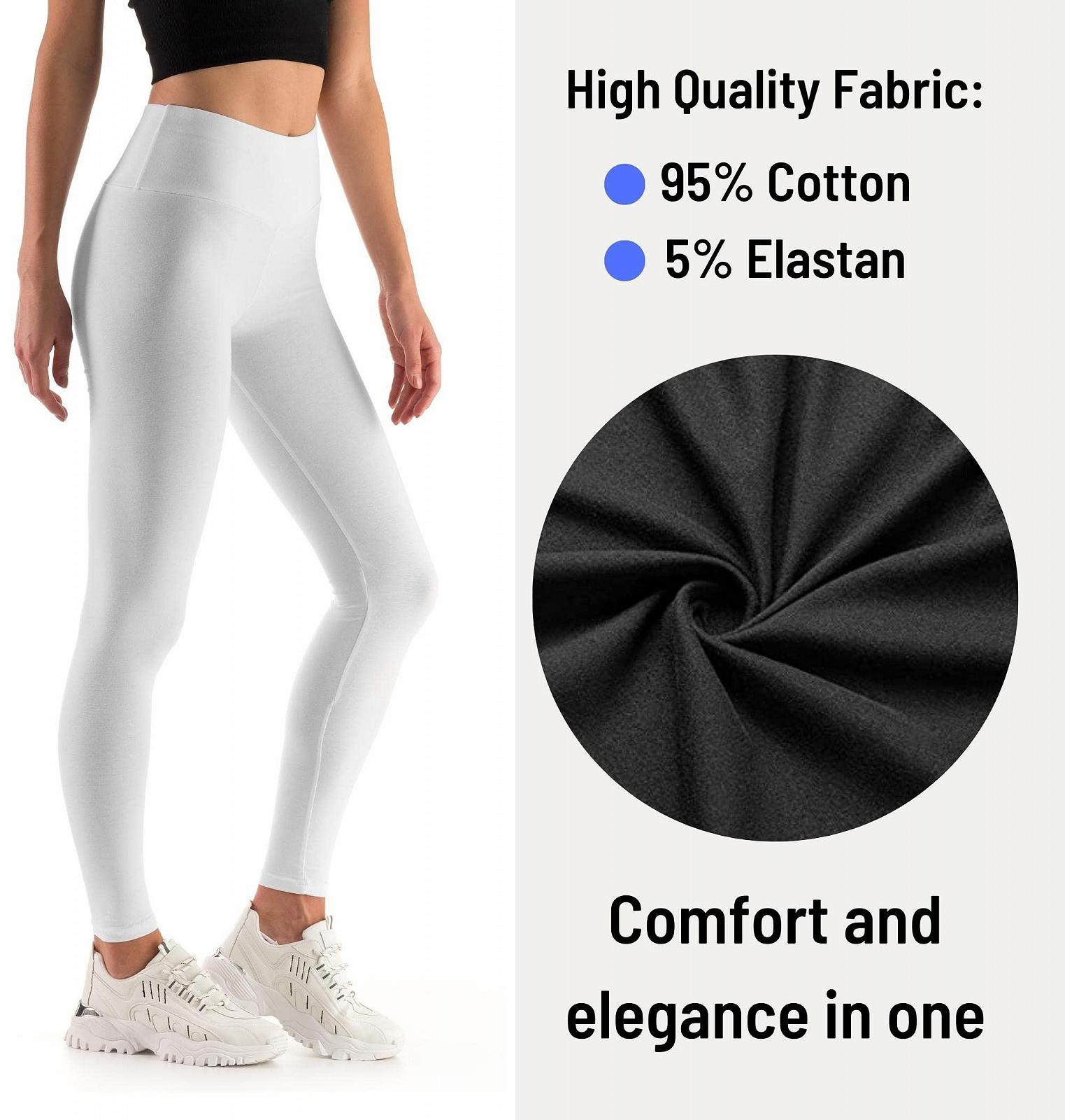 Леггинсы FUTURO FASHION Хлопковые с высокой посадкой, непрозрачные, полная длина, контроль живота, однотонные, спортивные, повседневные, большие размеры S-6XL, фото №6