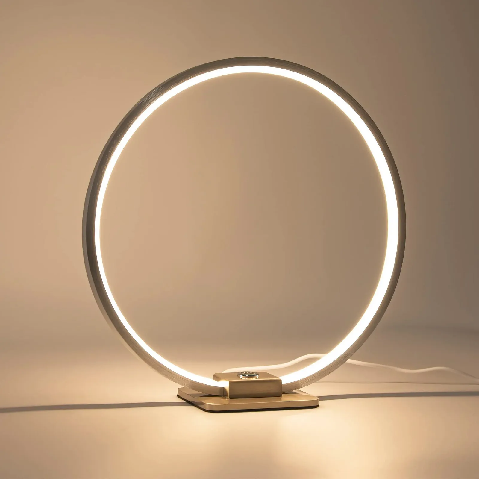 Настільна лампа VBLED Decorative Ring Shape LED 28 см 8 W 3000 K 430 lm Алюміній Срібляста, фото №1
