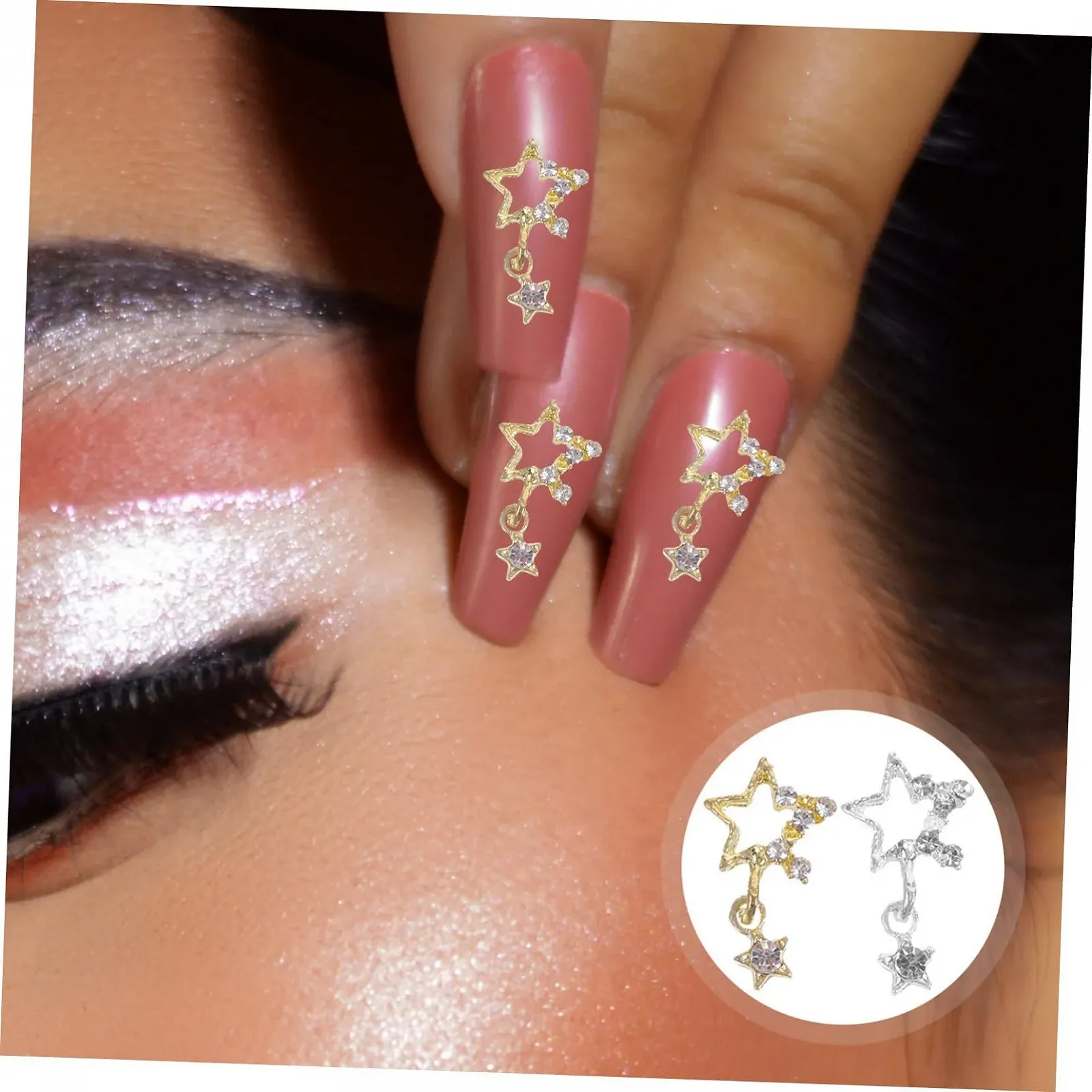 Страз для ногтей Звезда FRCOLOR Металл, 30 штук, фото №3