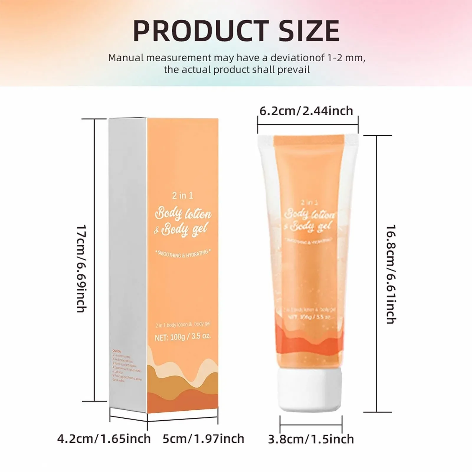 Гель-лосьон для тела, лосьон для сухой кожи, увлажняющий гель для кожи 2-в-1, успокаивающий лосьон для кожи с двойной тубой, увлажняющее восстанавливающее средство для тела с длительным сроком годности, 100 г, фото №5