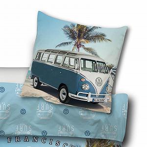 Постільна білизна SkyBrands Volkswagen VW Bulli T1 California Surfing Blue Renforcé, 135 см x 200 см synthetic.ua - Фото 1