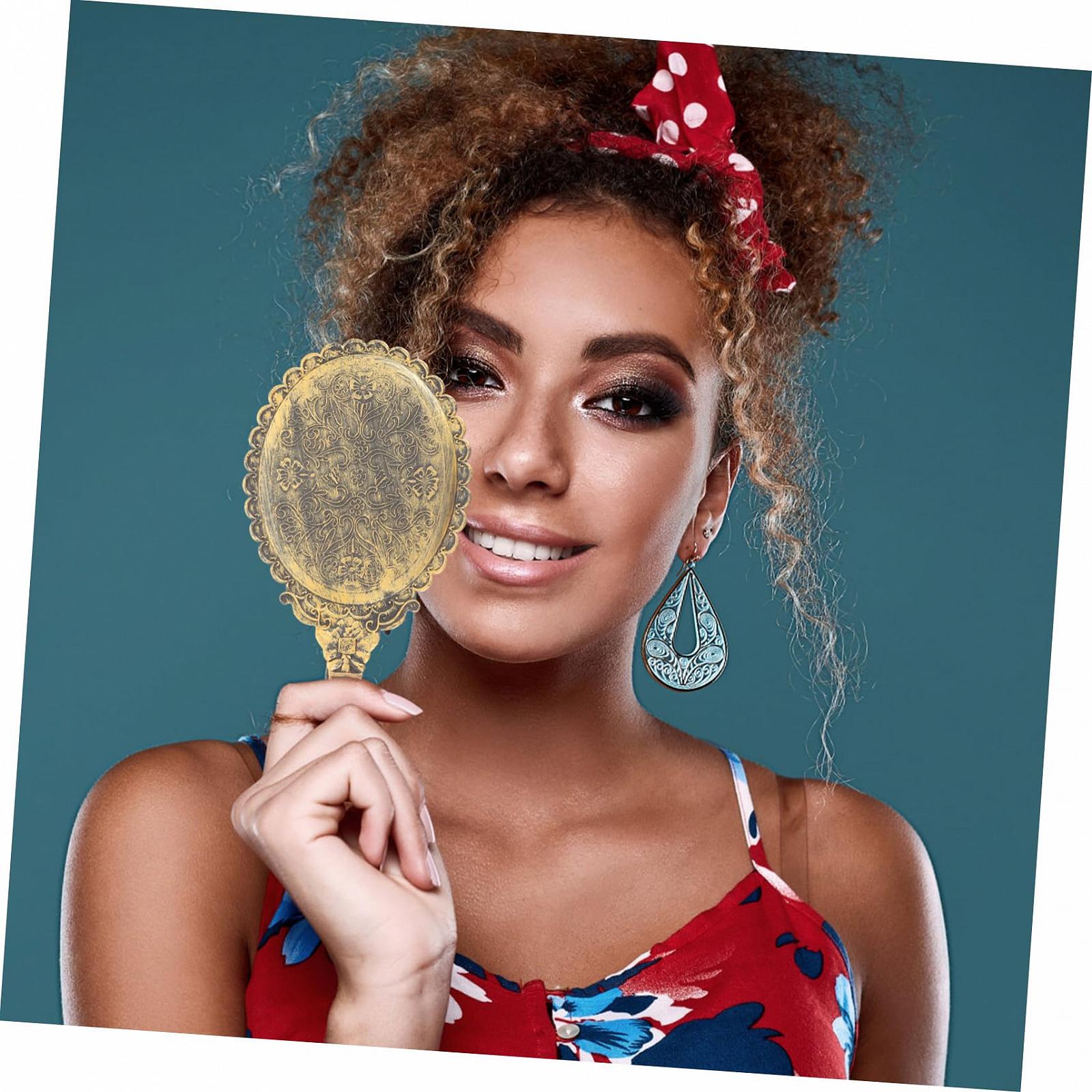 Дзеркало Angoily Столове дзеркало Вишуканий дзеркало З тисненим дизайном Вантажний косметичний дзеркало Ручний дзеркало, фото №3 Дзеркало Angoily Столове дзеркало Вишуканий дзеркало З тисненим дизайном Вантажний косметичний дзеркало Ручний дзеркало, фото №3