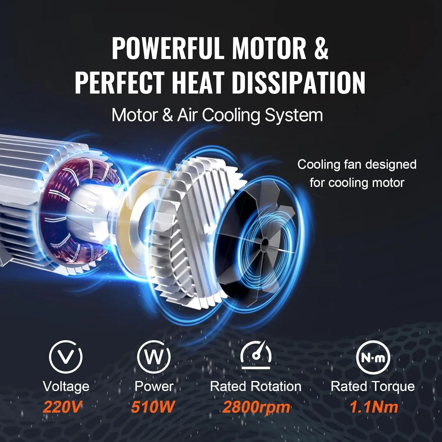 Электрическая лебедка VEVOR WX550-2 / 12 м / 510W / до 250 кг / 10 м/мин / Дистанционное управление / Красный, фото №3