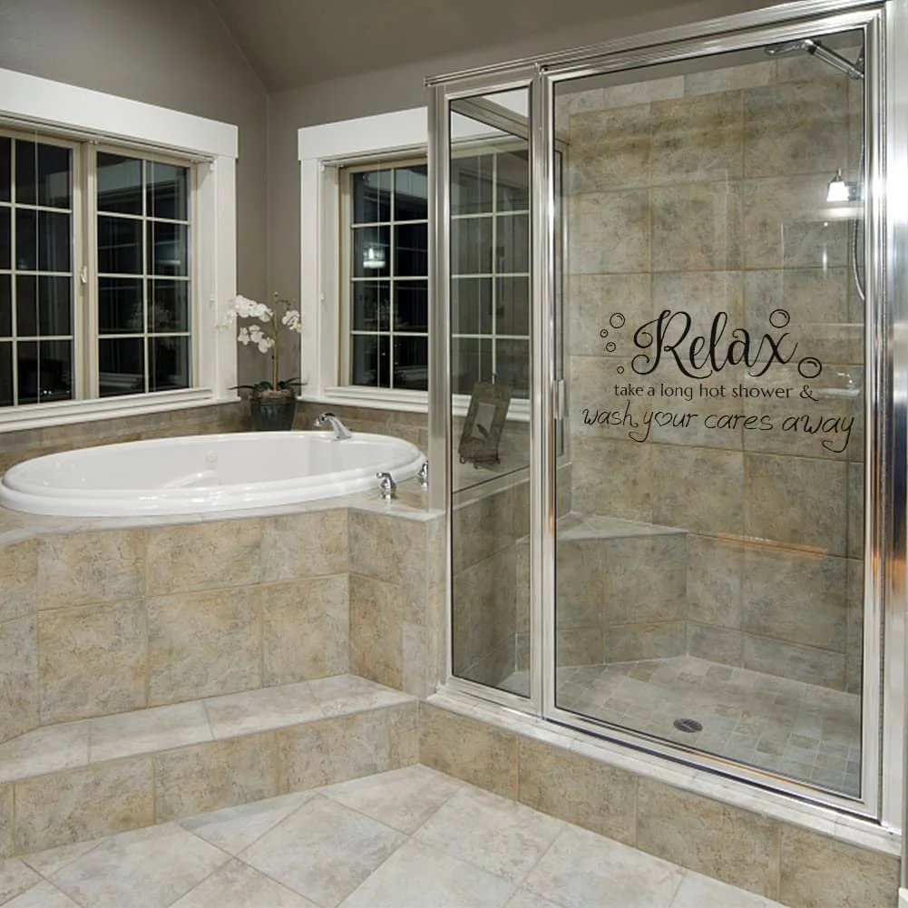 Наклейка на стіну SUPERDANT Relax Bubble Take A Long Hot Shower Вінілова Чорна 33 x 58 см, фото №5