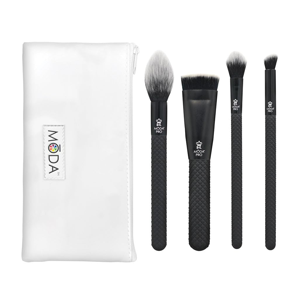 Набор кистей Moda Royal & Langnickel BMX-SGK5 Pro Sculpt & Glow Makeup с чехлом 5 шт, черный, фото №1