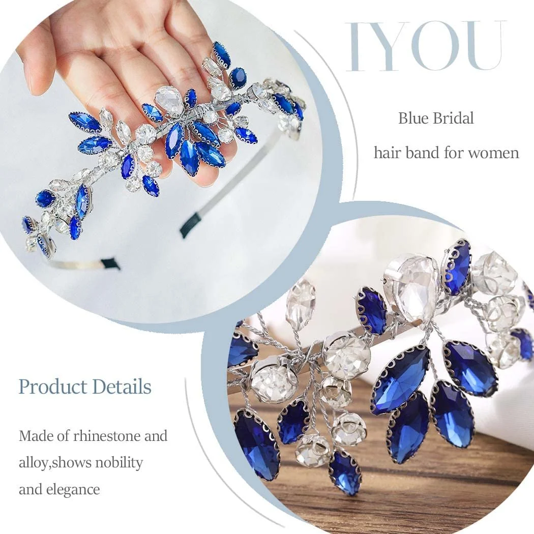 Обруч IYOU Весільний Блакитний Блискучий, фото №4