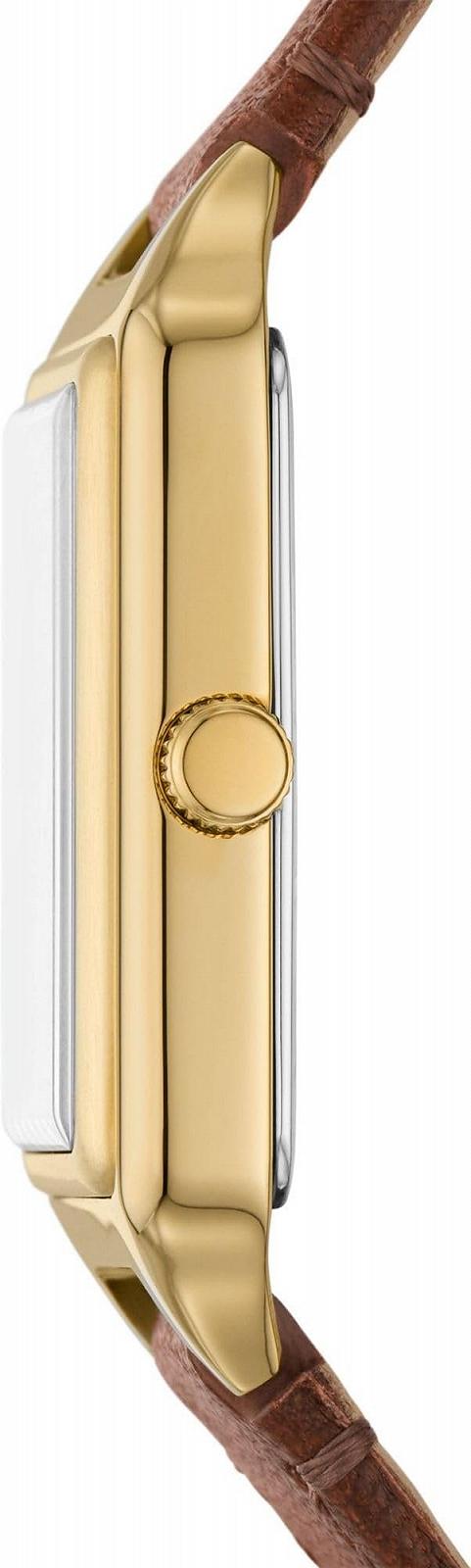 Женские Кварцевые Часы Fossil Raquel 23 мм, Маленькие Коричневые и Золотистые, фото №2