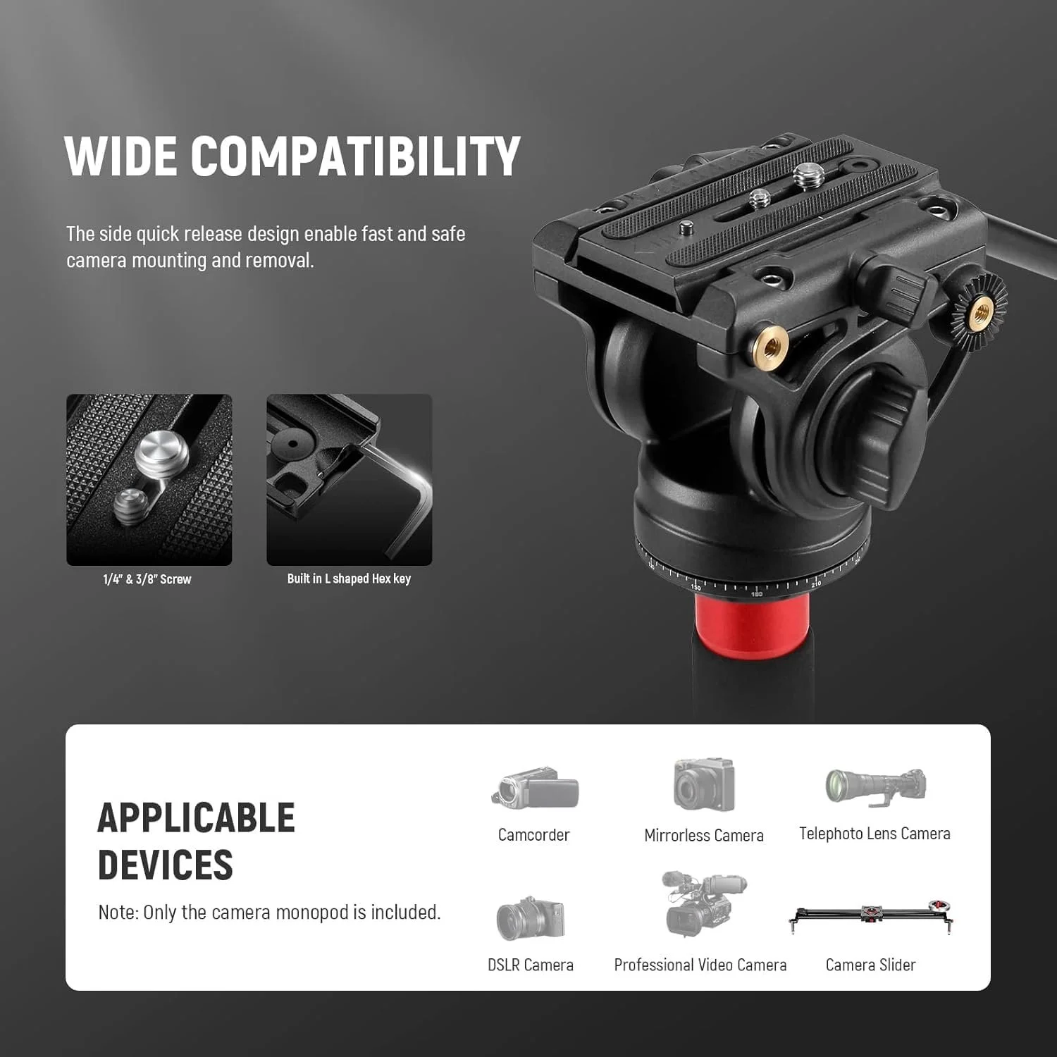 Монопод для камеры NEEWER TP71 1.8м Черный, фото №9 Монопод для камеры NEEWER TP71 1.8м Черный, фото №9