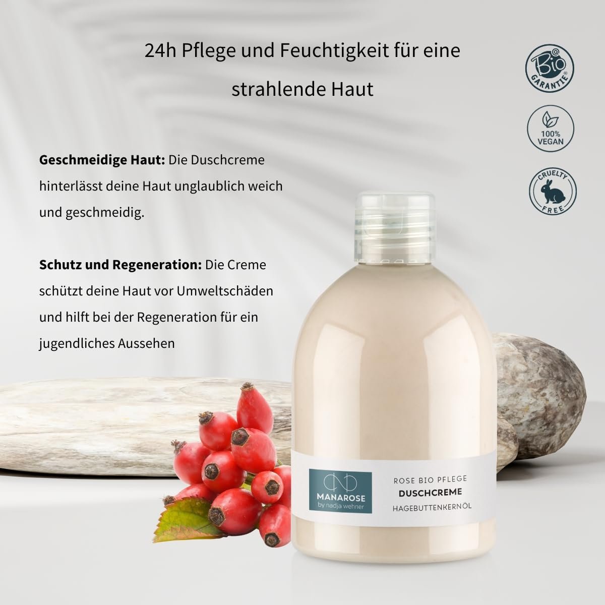 Крем-гель для душу Manarose з олією насіння шипшини 250 мл, фото №2