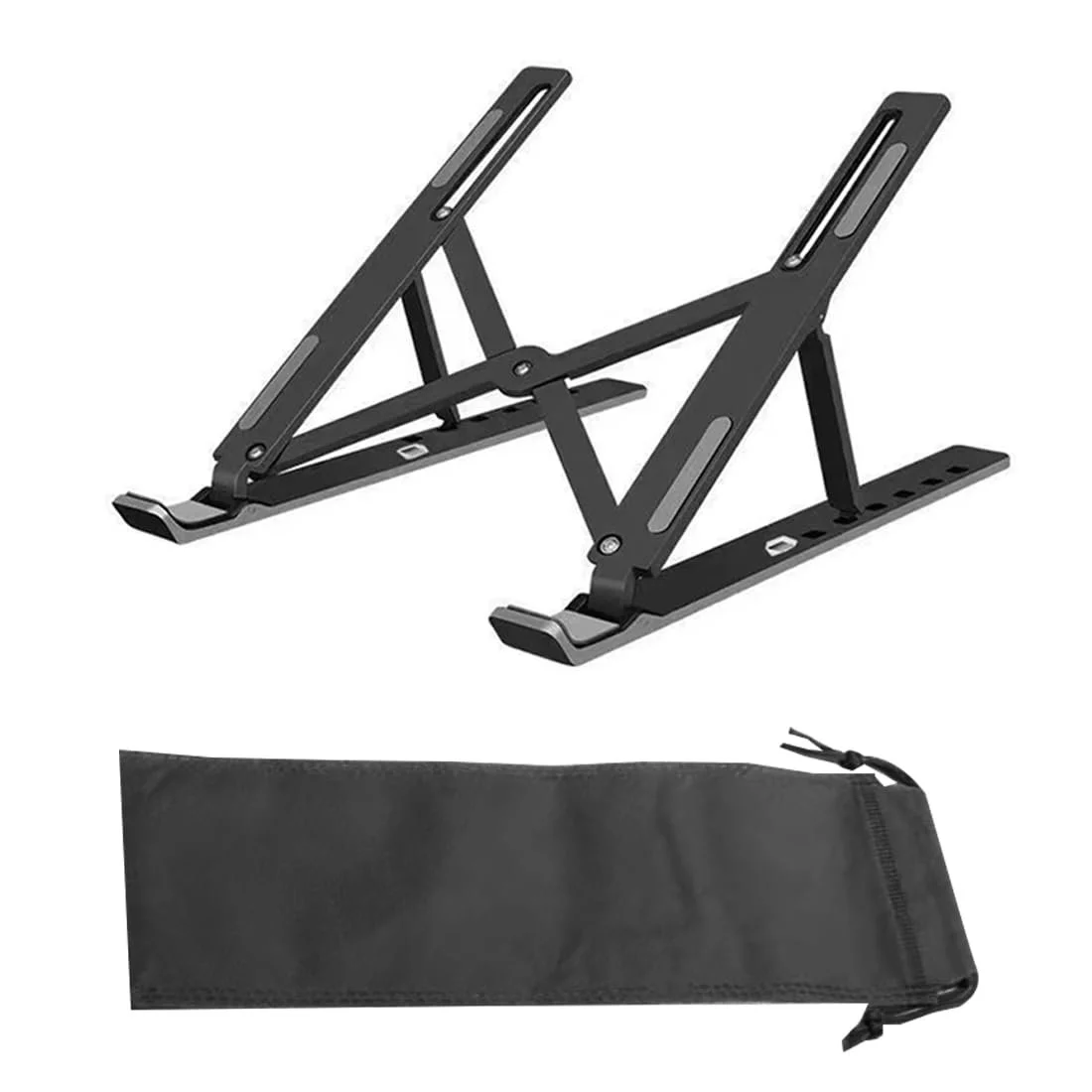 Підставка для ноутбука, складана, регульована по висоті, вентильована охолоджуюча, для ноутбуків 10-15.6 дюймів, фото №1