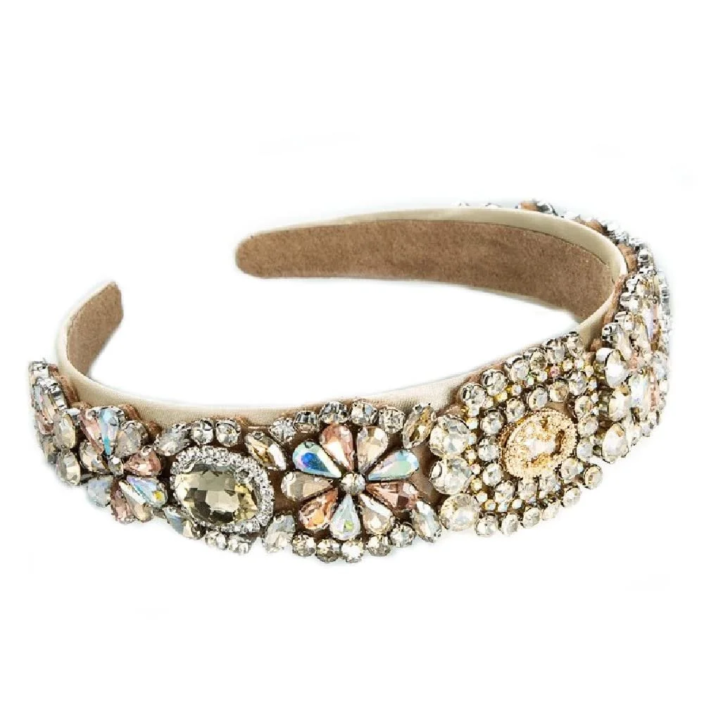 Обруч Елегантний Жіночий Brillabenny Золотий Шампань, фото №1