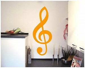 Наклейка на стену Samunshi® Treble Clef 3.9 x 10 см Golden Yellow synthetic.ua - Фото 1