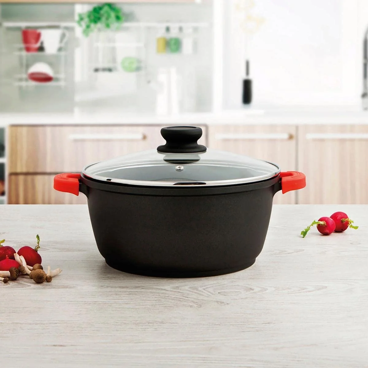 Каструля Quid Intense 7679001 24 x 11 см чорна та червона, фото №2 Каструля Quid Intense 7679001 24 x 11 см чорна та червона, фото №2