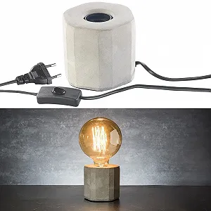 Настольная лампа Lunartec Concrete бетонная E27 40 W серая synthetic.ua - Фото 1