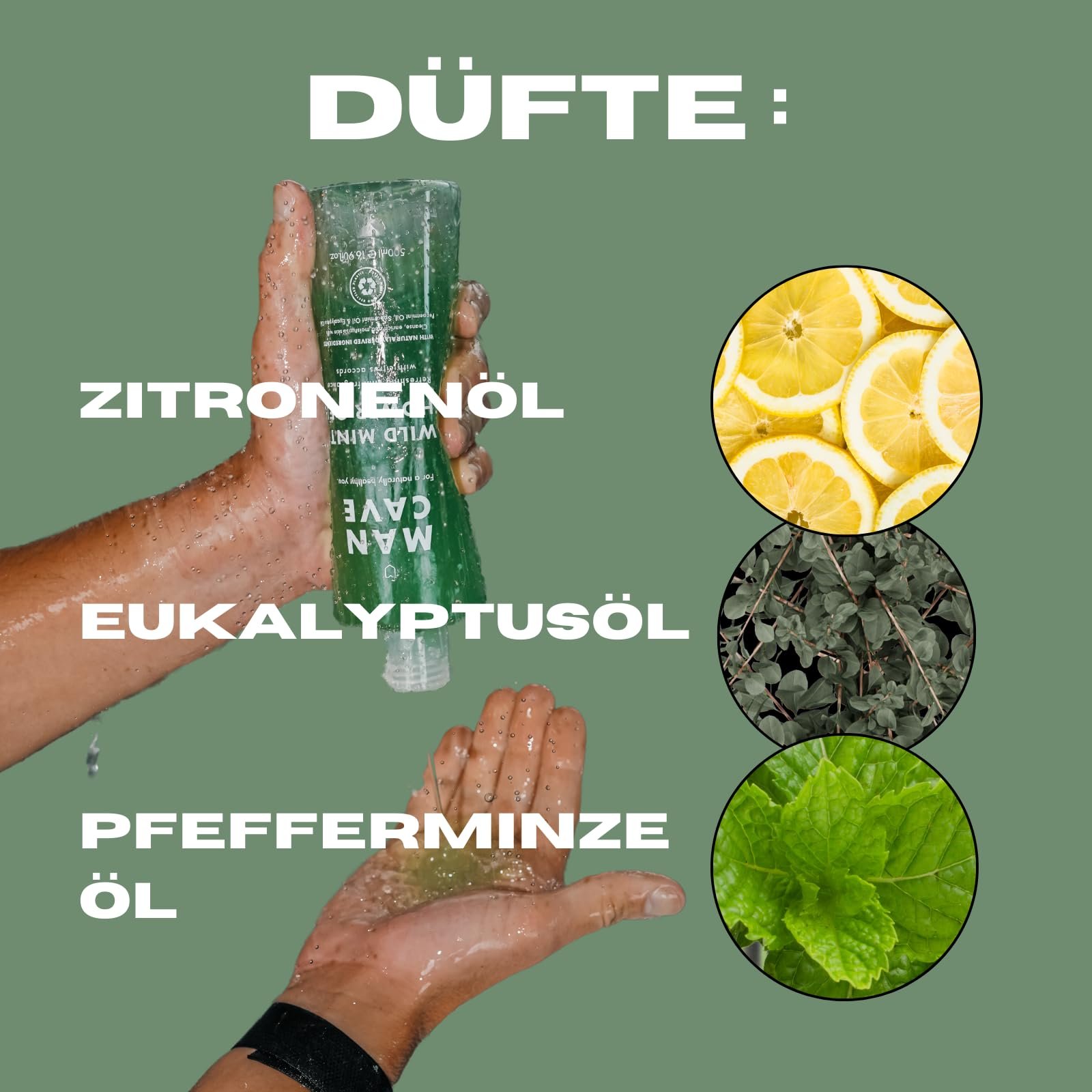 Гель для душа ManCave Men Wild Mint Дикая мята 500 мл, фото №6 Гель для душа ManCave Men Wild Mint Дикая мята 500 мл, фото №6