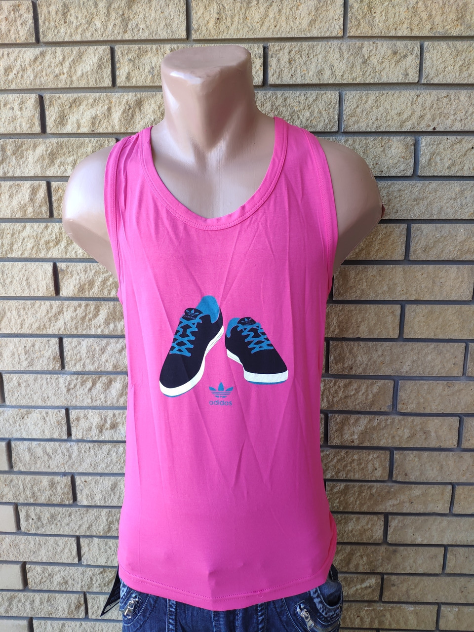 Футболка майка-борцовка мужская брендовая ADIDAS Турция, фото №1