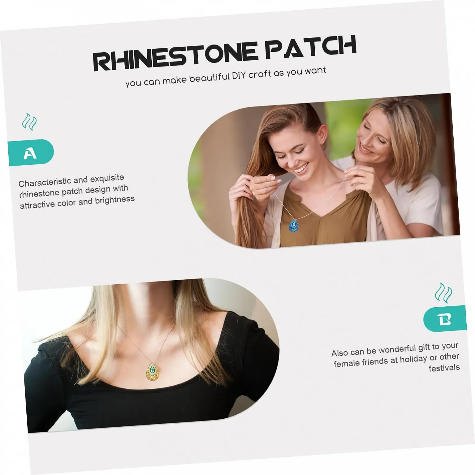 Стрази Краплеподібні COHEALI 18 x 13 мм Жовтого та Синього Кольору, 100 шт, фото №8