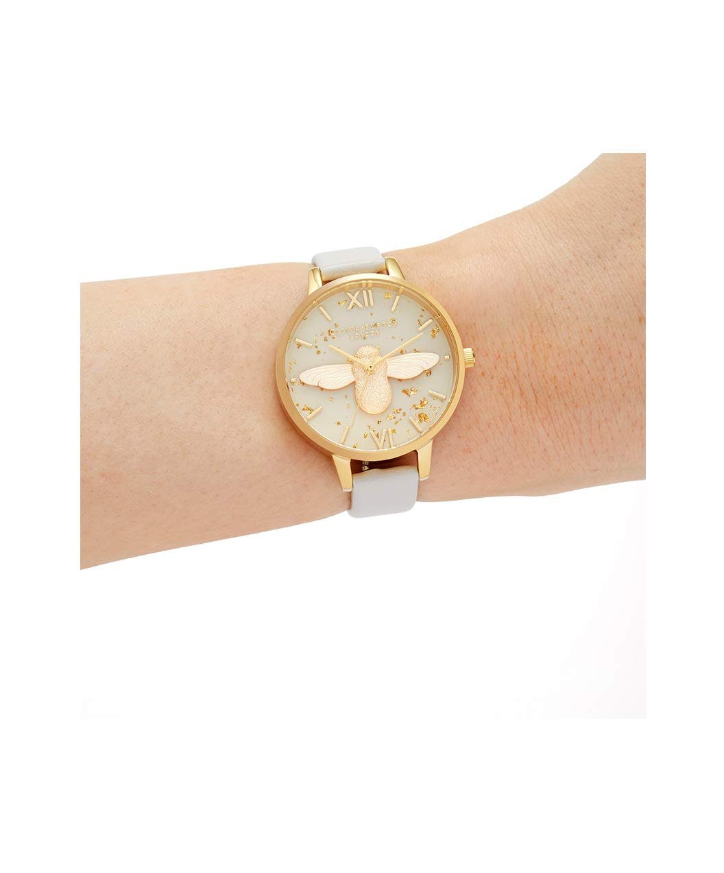 Жіночий аналоговий годинник Olivia Burton OB16GD37, рожевий шкіряний ремінець, різнокольоровий, браслет, фото №4