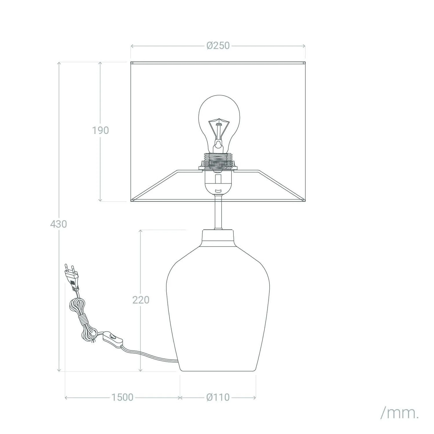 Настільна лампа LEDKIA LIGHTING Botijo E27 Handpainted Dark Blue Ceramic 420 мм, фото №8