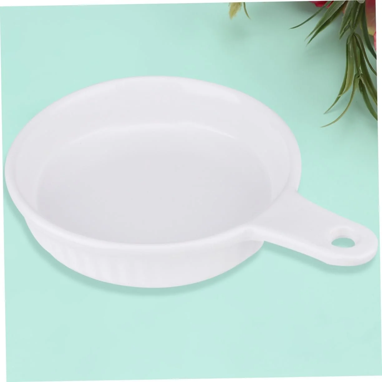 Форма для запікання LIFKOME керамічна кругла біла з однією ручкою, фото №2